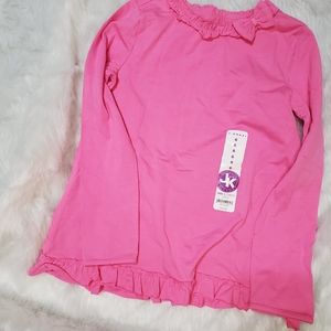 Girls pink solid long sleeve shirt